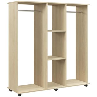 HOMCOM Armario ropero 120x40x128 cm madera natural