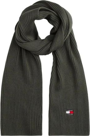 Tommy Hilfiger Winter Scarves, male, Green, Size: ONE SIZE Heritage Logo Rib-Knit Scarf