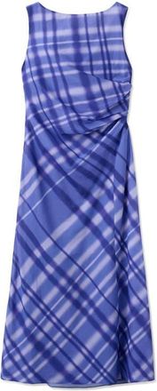 Mango Printed Cotton Sleeveless Bateau Neck Dress in Blue at Nordstrom, Size 10