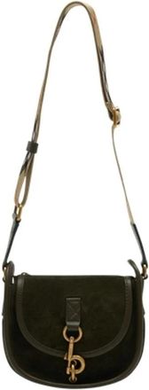 Burberry LL Mini B Clip Messenger Crossbody - Dames - Schoudertassen - Groen - ONE Size - Leer - Tassen