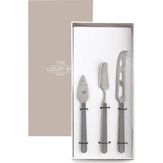 Mepra Fantasia Pewter Cheese Knives - 3 Pieces in Vicuna at Nordstrom