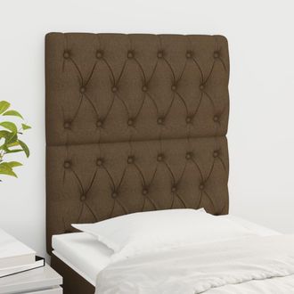vidaXL Cabeceros 2 Unidades De Tela Marr&oacute;n Oscuro 80x7x78/88 Cm Vidaxl