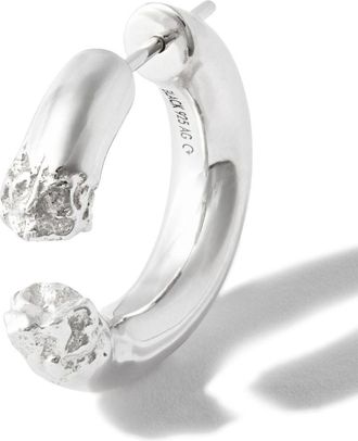 Maria Black Sterling Silver Terra 24 Hoop Earring - Mens - Sterling Silver/Rhodium Plated Sterling Silver