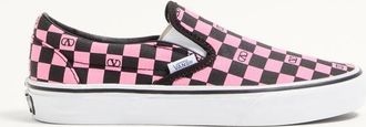 Valentino Garavani Valentino Garavani And Vans Fabric Slip-On Trainer With VLogo Checkerboard Print Wo