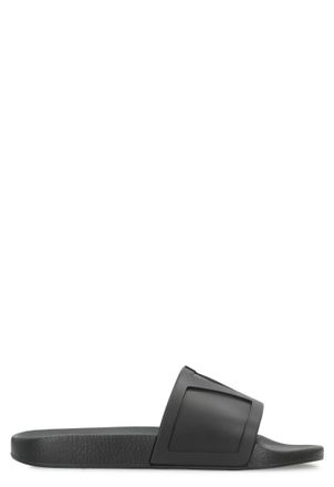 Valentino Garavani Black Solid Coolside Slides