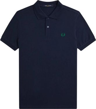 Fred Perry Origineel Katoenen Piqu&eacute; Polo Shirt - Heren - Polos - Blauw - S - Katoen - Tops