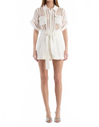 Christy Lynn Madeleine Buttons Down Romper In White