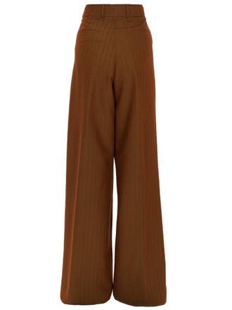 Dries Van Noten Wool-Viscose Tailored Trousers - Brown