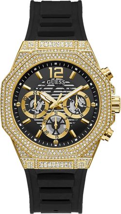 Guess Mens Momentum Black Gold Tone Multi-function Black Dial Watch