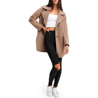 Belle & Bloom Ex-Boyfriend Wool Blend Oversized Jacket in Oat at Nordstrom Rack, Size Small