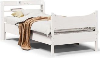 vidaXL Vidaxl - Estructura De Cama Con Cabecero Madera Pino Blanco 75x190 Cm