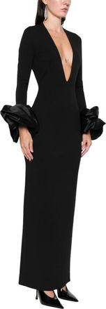 Solace London Valerie Maxi Jurk - Dames - Avondkleed - Zwart - 2XS - Polyester - Kleedjes