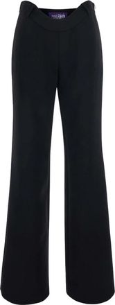 Jean Paul Gaultier Wavy Waist Pants - Dames - Wijde Broeken - Zwart - M - Broeken
