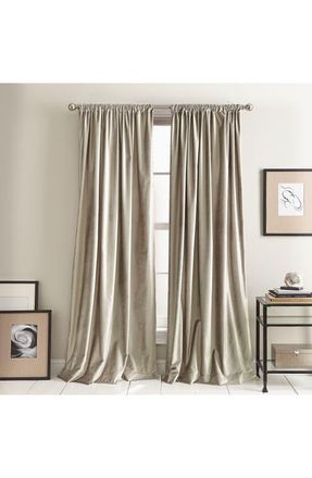 DKNY Modern Knotted Velvet Set of 2 Window Panels in Champagne at Nordstrom, Size 50X108