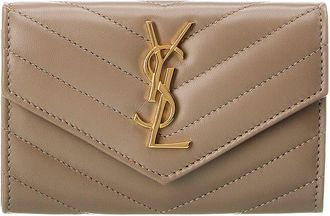 Saint Laurent Small Matelasse Leather Envelope Wallet