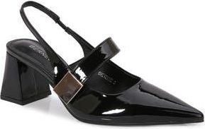 Berness Inset Strap Slingback Pump in Black at Nordstrom Rack, Size 6.5