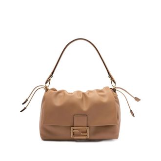 Fendi Large Mamma Baguette Logo-plaque Gathered Shoulder Bag