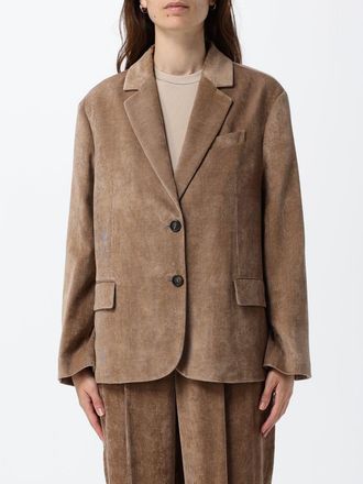 Brunello Cucinelli Blazer monopetto in misto viscosa con revers a lancia