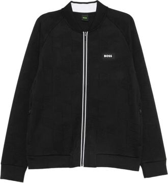 HUGO BOSS SW Network JQ FZ Zip Sweatshirt - Heren - Zomerjassen - Zwart - L - Polyester - Jassen