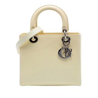 Dior Pre-owned Lady Dior Handbag - Dames - Pre-owned - Beige - Maat: ONE Size Leer