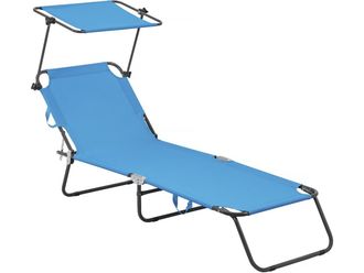 Habitat et Jardin Habitat Et Jardin - Tumbona Plegable lazy - Con Sombrilla - Azul