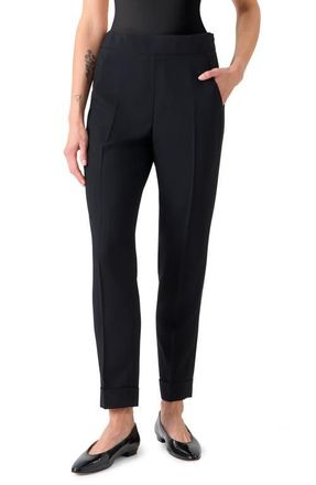 Akris Chris Virgin Wool Blend Tapered Leg Pants in Black at Nordstrom, Size 10