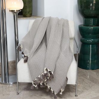 Febronie Manta plaid lana topo 130x170