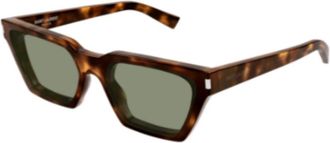Saint Laurent Calista Leren Schoudertas - unisex - Zonnebrillen - Bruin - 57 MM - Accessoires
