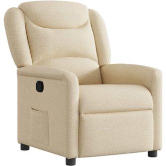 vidaXL Sill&oacute;n Reclinable De Tela Crema Vidaxl
