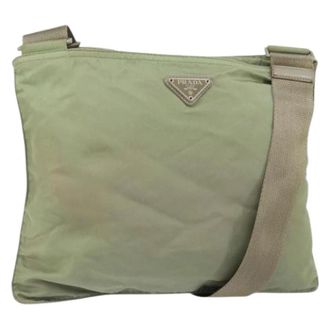 Prada Pre-owned Cross Body Bags, female, Green, Size: ONE SIZE Pre-owned Vintage Nylon Shoulder Bag