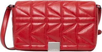 Karl Lagerfeld K/Kuilt Schoudertas - Dames - Schoudertassen - Rood - ONE Size - Leer - Tassen