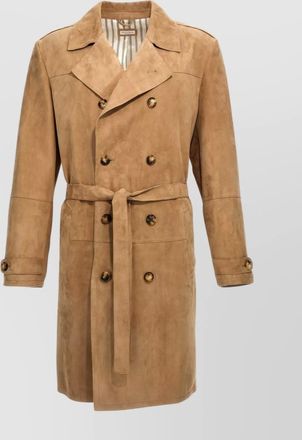 Brunello Cucinelli belted double-breasted coat notched lapels