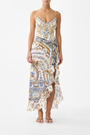 Camilla Long Sarong W Tie Waist And Frill Edge in The Pottery Parlour at Nordstrom, Size Medium
