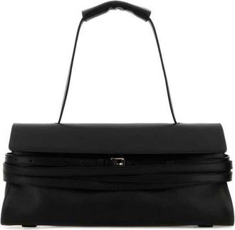 Moschino Black Nappa Leather Shoulder Bag Nero Borse A Mano