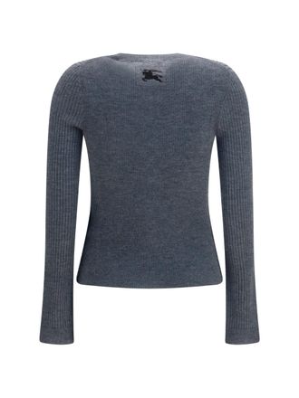 Burberry Womens Cashmere Cardigan Grey Melange Kashmir-Capra Hircus Kashmir/capra Sweater