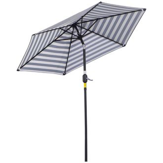 OUTSUNNY Sombrilla terraza 230x230x216 cm azul y blanco