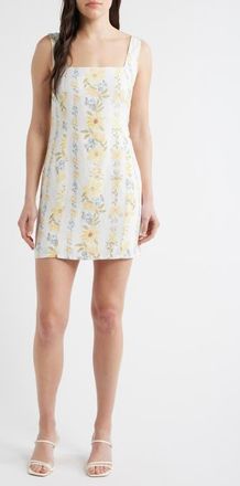 Bella Dahl Floral Smock Back Linen Blend Minidress in Wildflower at Nordstrom, Size X-Small