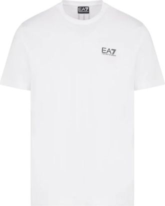 Emporio Armani Tops, Heren, Wit, L, Katoen, T-shirts
