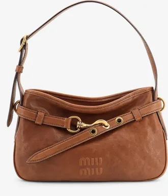 Miu Miu Borsa Aventure in pelle con logo frontale in rilievo - MIU MIU - gender_Woman