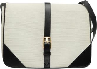 Saint Laurent Pre-owned Canvas Crossbody Bag - Dames - Vintage Schoudertas - Wit - ONE Size - Vintage