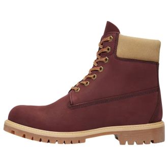 Timberland 6 Inch Premium Waterproof Boot Burgundy Beige Nubuck TB0A2P6WEQ3