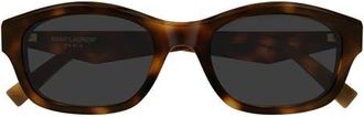 Saint Laurent 53mm Rectangular Sunglasses in Havana at Nordstrom
