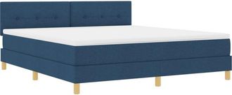vidaXL vidaXL Box Spring Bed with Mattress & LED Blue 180x200 cm Fabric