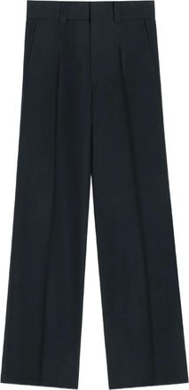 Christophe Lemaire Pantaloni dritti con pieghe - Blu