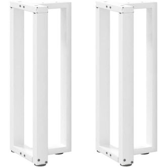 vidaXL Vidaxl - Patas Para Consola En Forma De T (2 Unidades), Color Blanco, 25 X 28 X (72-73) Cm, Acero