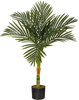 Nearly Natural 3Ft Golden Cane Artificial Palm Tree