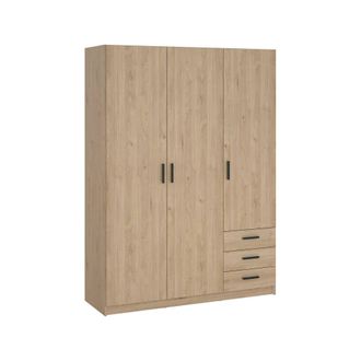 Dmora Dmora - Armario 3 Puertas Simeon, Muebles De Dormitorio, Vestidor, Armario De Ropa, 147x50 H200 Cm, Roble