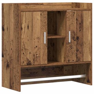 vidaXL Estante De Pared Montada En La Pared Madera Envejecida Vidaxl