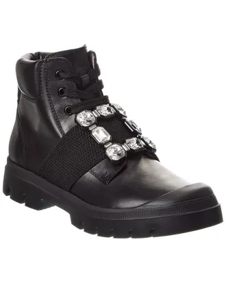 Roger Vivier Walkaiviv Lace-Up Leather Bootie