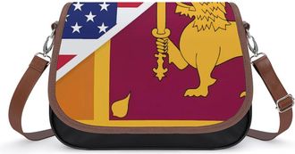 Generic Sri Lanka U.S.A. Flag Small Womens Crossbody Bags Shoulder Handbag with Adjustable Strap for Travel